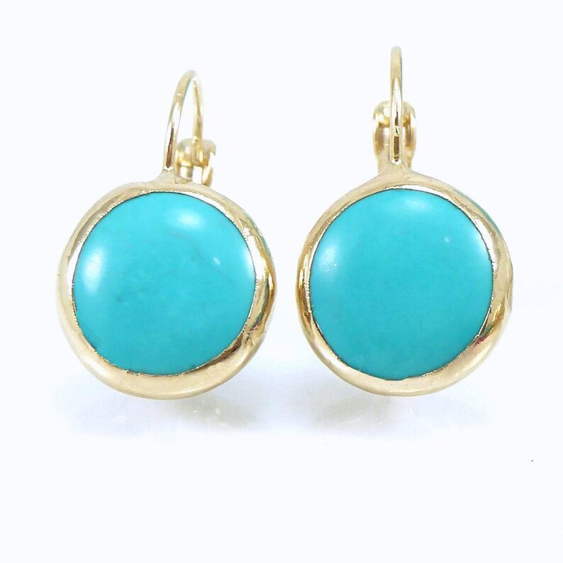 Gold Turquoise Earrings Turquoise Drop Earrings Turquoise Etsy
