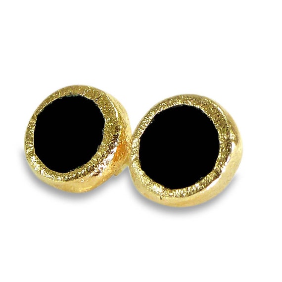 Gold onyx earrings discount