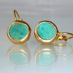 Turquoise Earrings. Dangle & Drop Earrings. Turquoise Jewelry. Birthstone Earrings. Raw Stone Earrings. Minimalist Earrings. Wedding Jewel