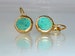 Turquoise earrings, Unique Gift, Gift For Women, simple everyday, ocean jewelry,framed stone, Gold post fashion earrings.