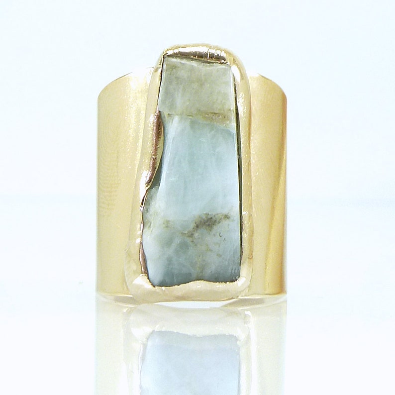 Aquamarine, Aquamarine Ring, March Birthstone, Raw Aquamarine Ring, Statement, Cocktail Ring,Statement Ring, Raw Crystal Ring,Jewelry Gifts. 