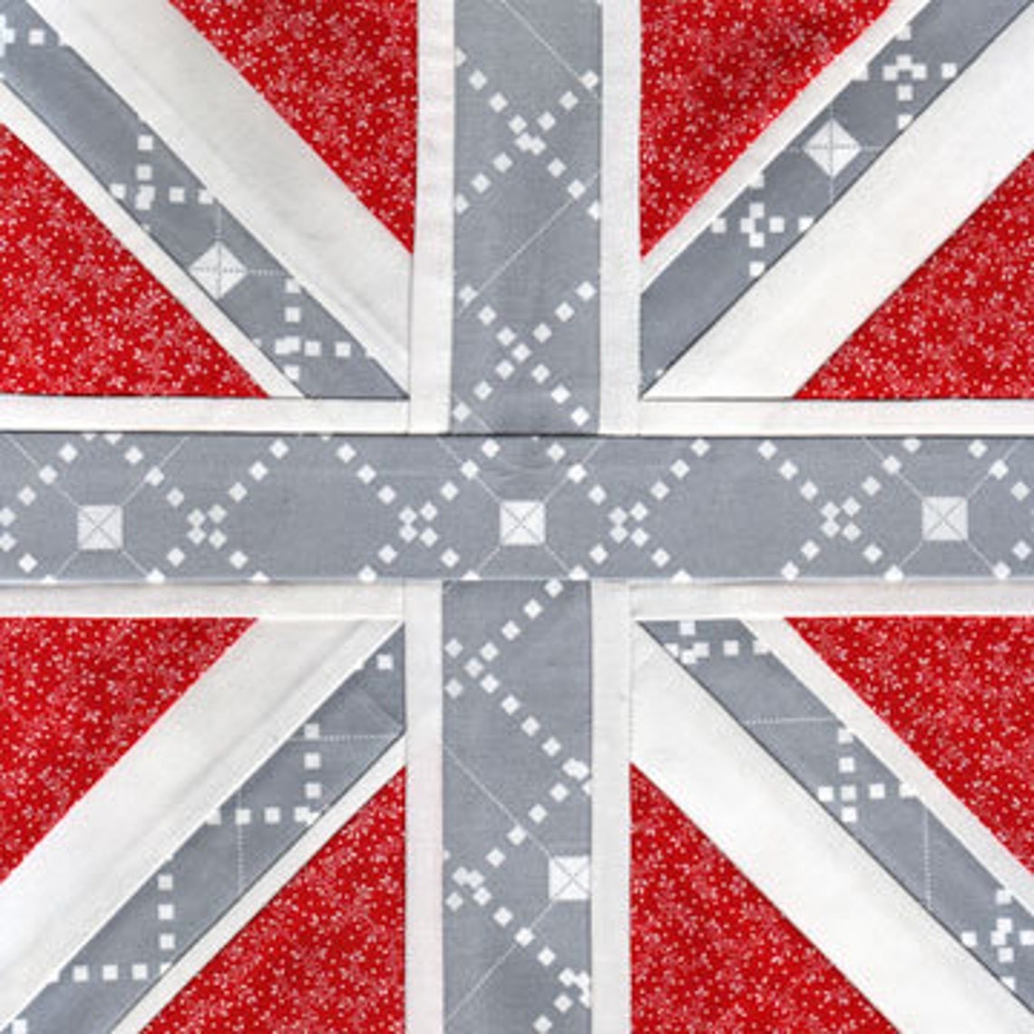 Union Jack Paper Piecing quilt pattern red white and blue Etsy