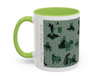 Surreal Mug, Flying Fish, Gothic Animal Head Mug, Dark Fantasy Mug, Weird Animal Mug, Dark Art Mug, Surreal Dreams, Green and Black mug
