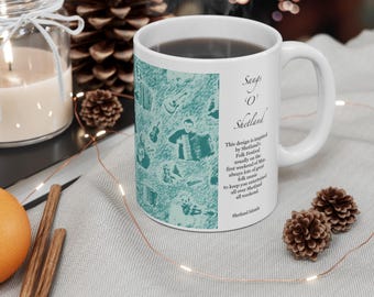 Shetland Folk Festival Mug, Music Mug, Shetland Scene, Traditional Music Gift, Musical Instrument, Folk Festival Souvenir, Turquoise Mug
