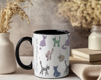 Tazza da caffè, gatto nero, design stravagante del gatto