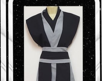Sleeveless Jedi inspired tunic set - Jedi inspired robes - handmade in all sizes and various colours - free shipping - USA DDP included