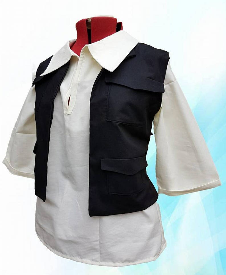 Women's Han Solo inspired Waistcoat and shirt - all sizes made to measure -star wars costumes and cosplay - worldwide shipping 
