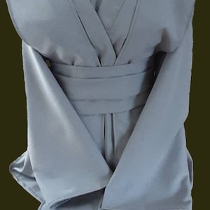 Grey Jedi inspired robe set.  Handmade to order in all sizes.  Custom colours available.  Worldwide shipping.  Star wars inspired costumes