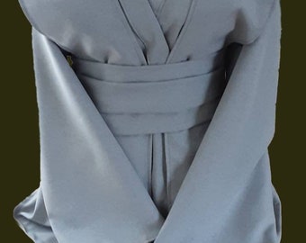 Grey Jedi inspired robe set. Handmade to order in all sizes.  Custom colours available.  Worldwide shipping USA DDP included in price