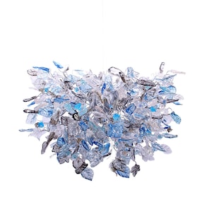 Light blue Hanging Chandeliers, Flowers Dining Room Lighting