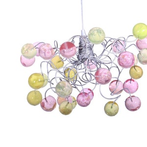 Large Bubbles Lighting, Ceiling Pendant light with pink and yellow bubbles for Kitchen island, bedside light - modern lighting