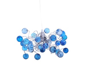 Bubbles Lighting, Ceiling Pendant lights with blue bubbles for Kitchen island, bedside light.