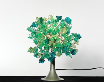 Turquoise flowers Table lamps, modern bedside lamp for living room, bedroom - Gift Idea.