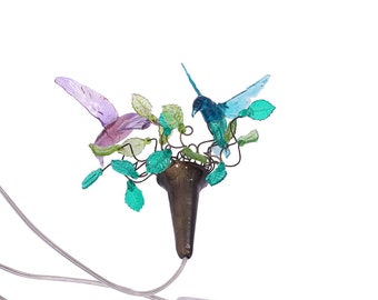 wall sconce, plug in sconce a Bouquet of flowers and birds for bedroom side lighting