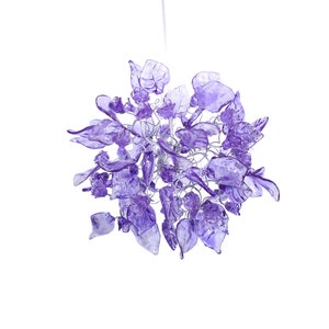 Purple pendant lighting with flowers and leaves a unique lighting