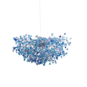 Grand Blue & Gray Flower Light Chandelier