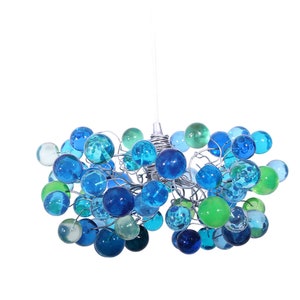 Lampada a sospensione da soffitto con bolle color mare, per soggiorni, isole della cucina, camere da letto o come lampada da comodino.
