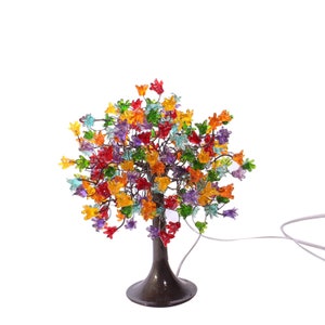 Nachtlampje, tafellamp met kleurrijke bloemen