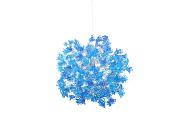 Blue flowers Hanging chandeliers for hall or bathroom or as a bedside light - a unique pendant light.