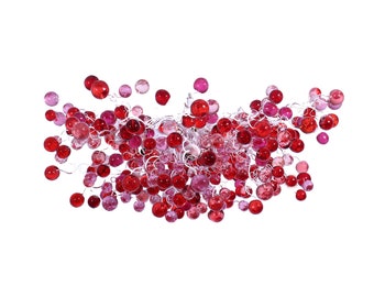 Modern Hanging oval chandeliers with red and pink bubbless for Dining Room, or living room - elegant lighting