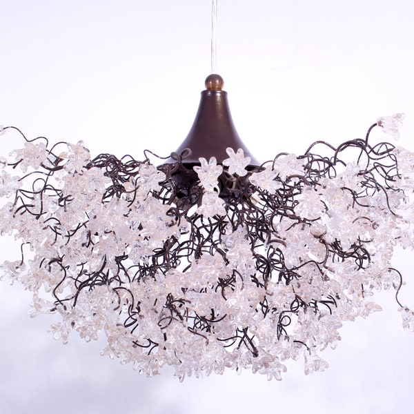 Ceiling lamp, hanging light, chandelier with Transparent clear jumping flowers for living room, Dining Room light.light fixture