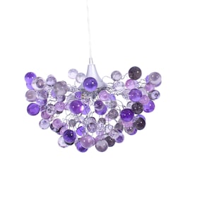 Purple bubbles chandelier, Lighting for children room or dining room.