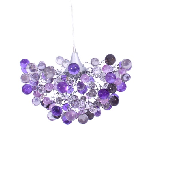 Purple bubbles chandelier, Lighting for children room or dining room.