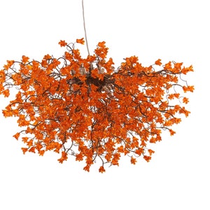 Orange Dining Room Lighting, Hanging Chandeliers with Orange jumping flowers