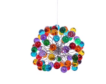 Pendant light with Rainbow color bubbles for hall, bathroom, children space or as a bedside Lighting.