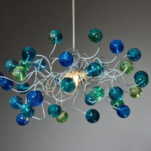 Modern Ceiling Light fixture with with sea color bubbles for Children's Room, toilet or bedroom.