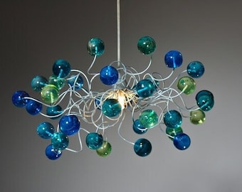 Modern Ceiling Light fixture with with sea color bubbles for Children's Room, toilet or bedroom.