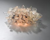 Wall light fixture - sconce up and down light, Transparent flowers and leaves over a mirror