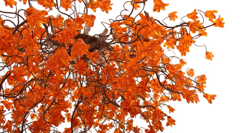 Orange Dining Room Lighting, Hanging Chandeliers with Orange jumping flowers