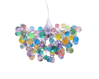 Lighting chandeliers, hanging lighting with Pastel bubbles for girls bedroom, living  room, bathroom designer lighting.