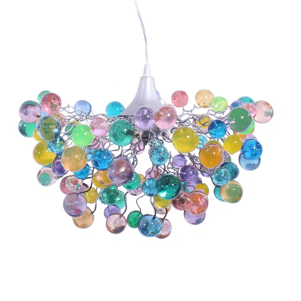 Lighting chandeliers, hanging lighting with Pastel bubbles for girls bedroom, living  room, bathroom designer lighting.