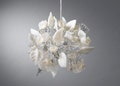kitchen pendant lighting with clear and white flowers and leaves. product logo