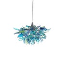 Unique Chandelier with Sea color flowers and leaves, for Dining Room, hall or bedroom.
