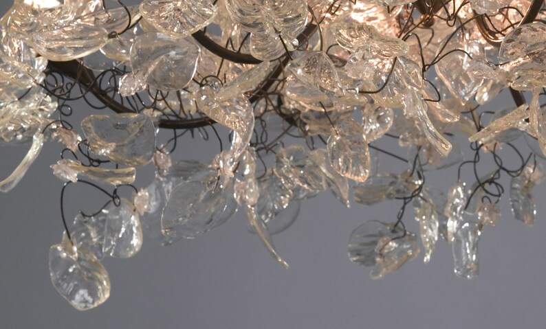 Floral Chandelier: Resin Flowers & Leaves, Dining Room Lighting