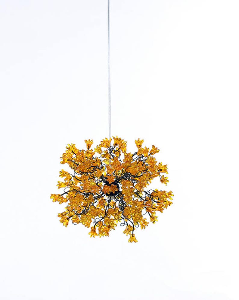 bathroom toilette or kitchen island .ceiling lamp Hanging pendants light with yellow flowers for bedroom