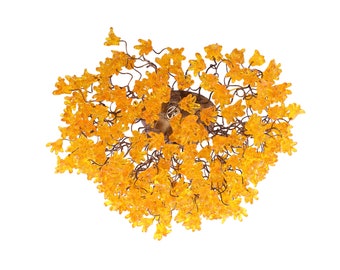 Flush mount lighting, ceiling mount light fixture with yellow jumping flowers