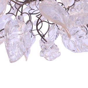 Pendant light with Crystal clear flowers and leaves for hall, bathroom or as a bedside lamp a unique lighting. image 10