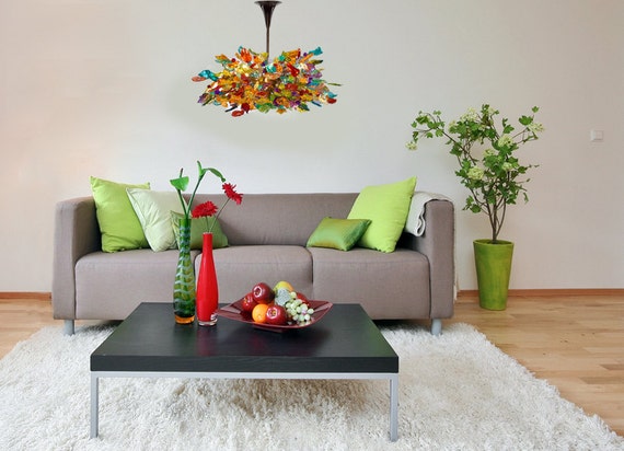 シャンデリア カラフルフラワーデザインシャンデリア フラワー