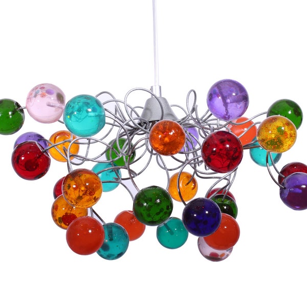 Modern Lighting with colorful bubbles Ceiling pendant lights fixture for girls bedroom, toilet or bath.