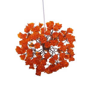 Ceiling Pendant light with orange flowers for Kitchen island, bedside light - modern lighting