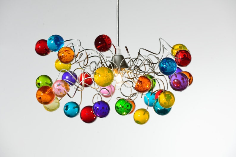 Modern Lighting with colorful bubbles Ceiling pendant lights fixture for girls bedroom, toilet or bath. image 10