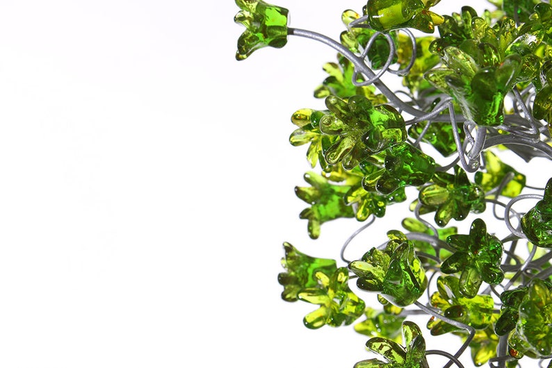 Green Pendant Light, Hanging pendant lighting with Green jumping flowers image 8