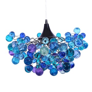 Eleganter, meeresfarbener Bubbles Kronleuchter - Handgefertigte Resin Bubble Hängelampe - Schöne Leuchte für Schlafzimmer, Wohnzimmer, Küche -