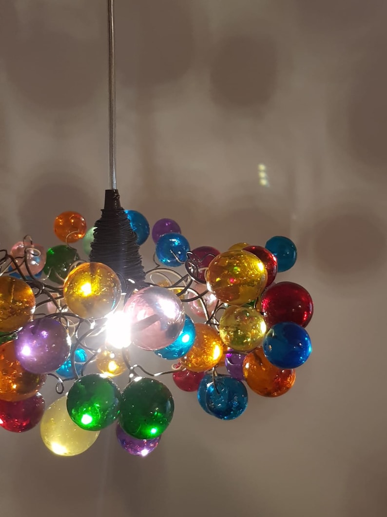 Bubbles Lighting, Ceiling Pendant light with Multicolored bubbles for Kitchen island, bedside light modern lighting image 7