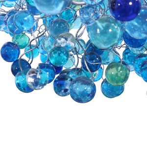 Lighting Chandelier with sea colored bubbles, hanging lamp with different size of bubbles for children room or dining room. image 4