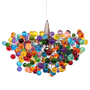 Lighting hanging chandeliers with multicolored bubbles for bedroom, Dining Room or children ceiling light.